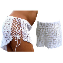 Women Bikini Bottoms Cover Up Lace Crochet Skirts Beachwear White