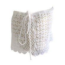 Women Bikini Bottoms Cover Up Lace Crochet Skirts Beachwear White