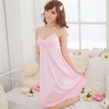 Women Deep V Silk Nightgowns Clothes Suspender Night Sleepwear Sleepshirts Robes
