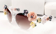 Women Girl Overd Oval Rose Floral Sunglasses Spectacles Shades Outdoor Beach Sun Glasses Lunette De Soleil