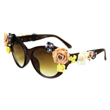 Women Girl Overd Oval Rose Floral Sunglasses Spectacles Shades Outdoor Beach Sun Glasses Lunette De Soleil