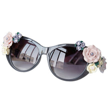 Women Girl Overd Oval Rose Floral Sunglasses Spectacles Shades Outdoor Beach Sun Glasses Lunette De Soleil