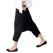 Women Low Crotch Haroun Hip Hop Harem Pants Cropped Baggy Striped Trousers