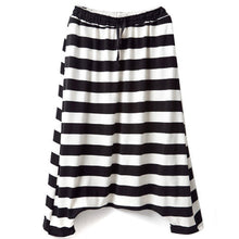 Women Low Crotch Haroun Hip Hop Harem Pants Cropped Baggy Striped Trousers