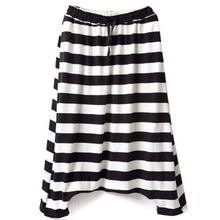 Women Low Crotch Haroun Hip Hop Harem Pants Cropped Baggy Striped Trousers