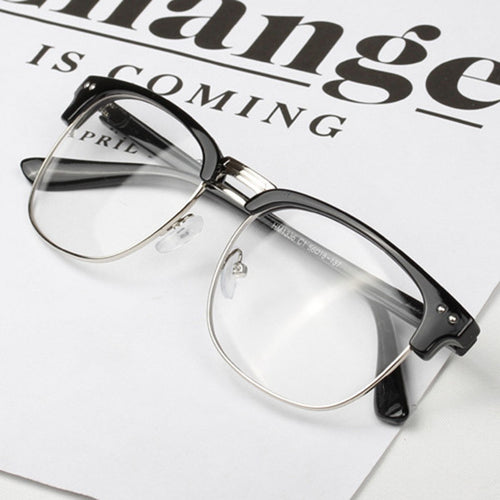 Women Men Hipster Vintage Retro Classic Half Frame Glasses Clear Lens Nerd Eyewear 4 Colors oculos feminino