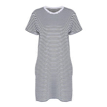 Women Strip Loose T Shirt Top Short Sleeve Casual Mini Shirt Dress
