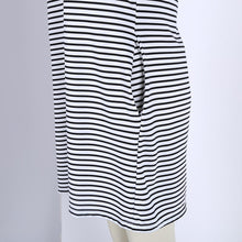 Women Strip Loose T Shirt Top Short Sleeve Casual Mini Shirt Dress