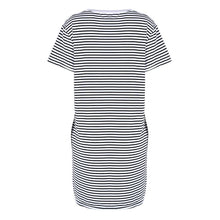Women Strip Loose T Shirt Top Short Sleeve Casual Mini Shirt Dress