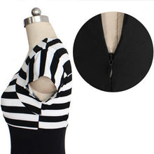 Women Striped Wear to Work Office OL Bodycon Midi Pencil Dresses