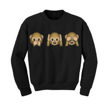 Women Sweatshirt 3D Emoji Monkey Printed Crew Neck Casual Pullover Jumper Coat Tops Blouse
