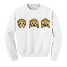 Women Sweatshirt 3D Emoji Monkey Printed Crew Neck Casual Pullover Jumper Coat Tops Blouse