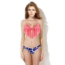 Women Tassel Bikini Bandage Push-Up Swimsuit Bathing Beachwear Swimwear