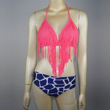 Women Tassel Bikini Bandage Push-Up Swimsuit Bathing Beachwear Swimwear