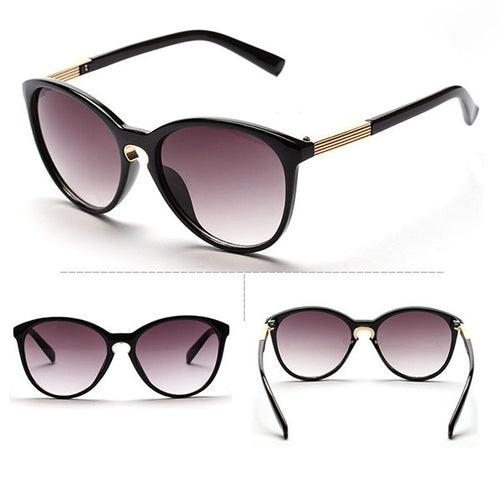 Women Vintage Overd Cat Eye Round Sunglasses Metal Frame Sun Glasses UV400 5 Colors Oculos De Sol Oculos Feminino