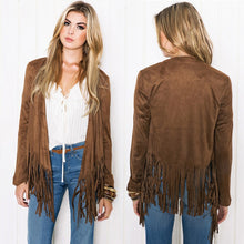 Women's Casual Long Sleeve Tassel Cardigan Sweater Jacket Coats Outwear PY3