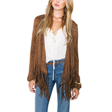 Women's Casual Long Sleeve Tassel Cardigan Sweater Jacket Coats Outwear PY3