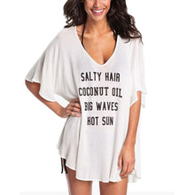 Women's Casual Short Sleeve T-shirts V-neck Letter Printed Blouse Tops Dress