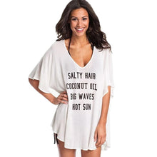 Women's Casual Short Sleeve T-shirts V-neck Letter Printed Blouse Tops Dress