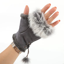 Women's Faux Rabbit Fur Hand Wrist Warmer Half Finger Gloves Glove 13 Colors PY6