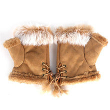 Women's Faux Rabbit Fur Hand Wrist Warmer Half Finger Gloves Glove 13 Colors PY6