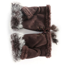 Women's Faux Rabbit Fur Hand Wrist Warmer Half Finger Gloves Glove 13 Colors PY6