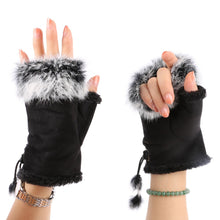 Women's Faux Rabbit Fur Hand Wrist Warmer Half Finger Gloves Glove 13 Colors PY6