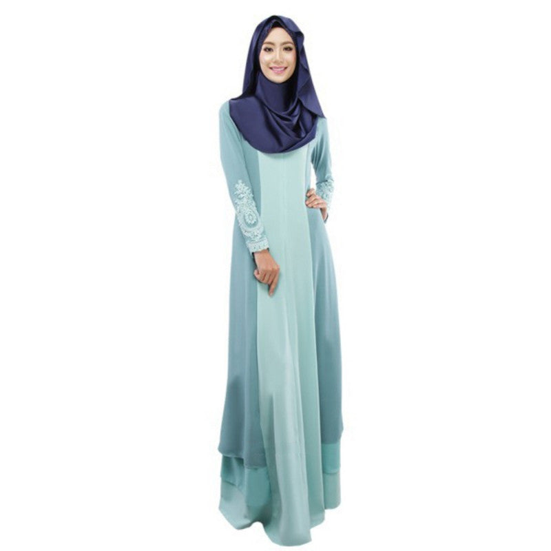 Women's Kaftan Dress Abaya Islamic Muslim Long Sleeve Maxi Dres PY3