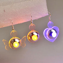 women Round Designed LED Earrings Plastic Resin stud earrings