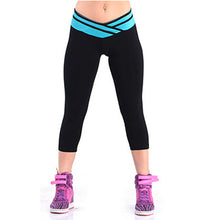 Fitness  Pants Women Solid Stretch Cropped Leggings