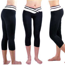 Fitness  Pants Women Solid Stretch Cropped Leggings