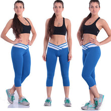 Fitness  Pants Women Solid Stretch Cropped Leggings