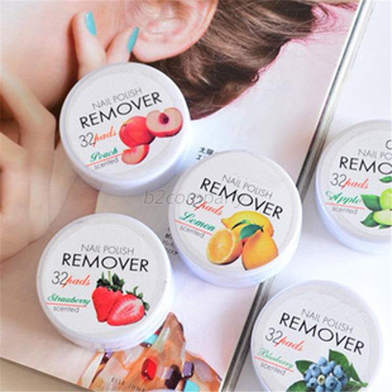 Flower Flavor Wet Wipes Paper Towel 32pcs Nail Art Polish Vanish Remover Pads