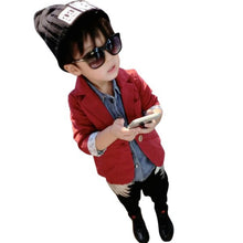 Gentleman Boys Toddlers Cotton Jacket Suit Solid Blazer Kids Jackets Coat Fall Overcoat