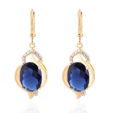 Gift  Lovely 18K Earrings Gold Plated sweet Little Colorful Crystal Earrings Hoop for Women