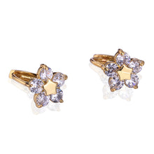 Gift  Lovely 18K Earrings Gold Plated sweet Little Colorful Crystal Earrings Hoop for Women