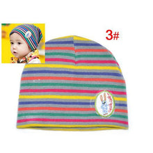 Girl Boy Baby Colorful Striped Skull Hats Kids 1M-3Y Warm Cotton Beanies Cap Hat