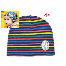 Girl Boy Baby Colorful Striped Skull Hats Kids 1M-3Y Warm Cotton Beanies Cap Hat