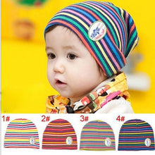 Girl Boy Baby Colorful Striped Skull Hats Kids 1M-3Y Warm Cotton Beanies Cap Hat