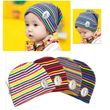 Girl Boy Baby Colorful Striped Skull Hats Kids 1M-3Y Warm Cotton Beanies Cap Hat