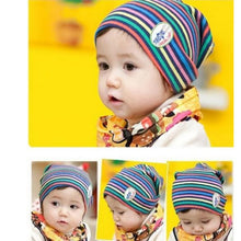 Girl Boy Baby Colorful Striped Skull Hats Kids 1M-3Y Warm Cotton Beanies Cap Hat
