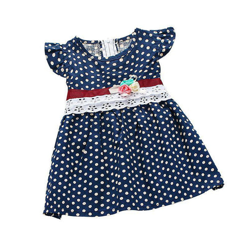 Girls Dress  Dot Print Baby Bohemian Beach Dresses Sleeveless Children's Clothing Kids Vestidos PY2