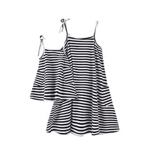 Girls Dress Sleeveless Striped Strapy Loose Family Fitted Clothes Roupas Infantis Menina Vestidos PY2