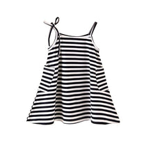 Girls Dress Sleeveless Striped Strapy Loose Family Fitted Clothes Roupas Infantis Menina Vestidos PY2