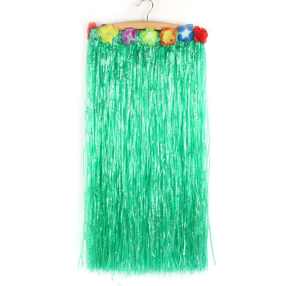 Hawaiian Hula Grass Flower Party Luau Skirt Beach Dance Costume 80cm Long Skirt Free Shippinf