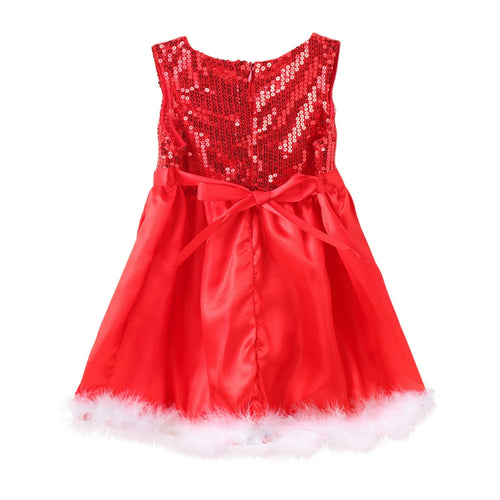 Baby Girl Toddler Wedding Sundress Red Sequin Sleeveless Party Dresses