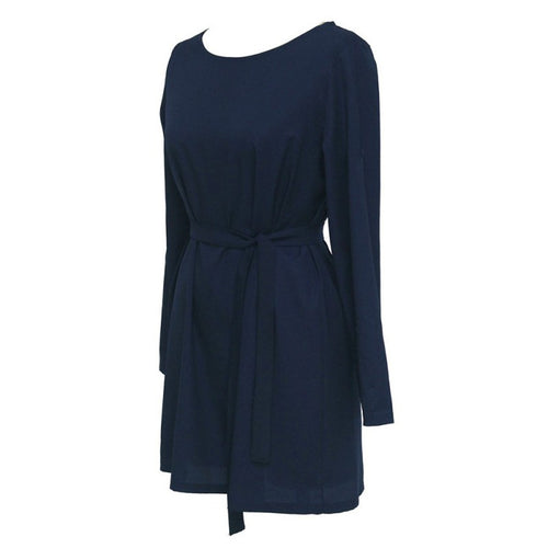 Sexy Club Dresses Women Dress Casual Long Sleeve Party Bandage Loose Dresses Plus  With Belt