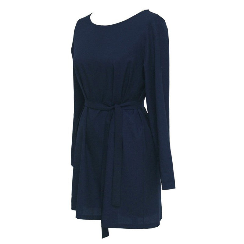 Sexy Club Dresses Women Dress Casual Long Sleeve Party Bandage Loose Dresses Plus  With Belt