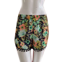 High Waist Women Ladies Tassel Floral Print Casual Beach Shorts