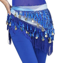 Hip Scarf Chiffon Coins Tassels Sequins Triangle Skirt Belly Dance Costume